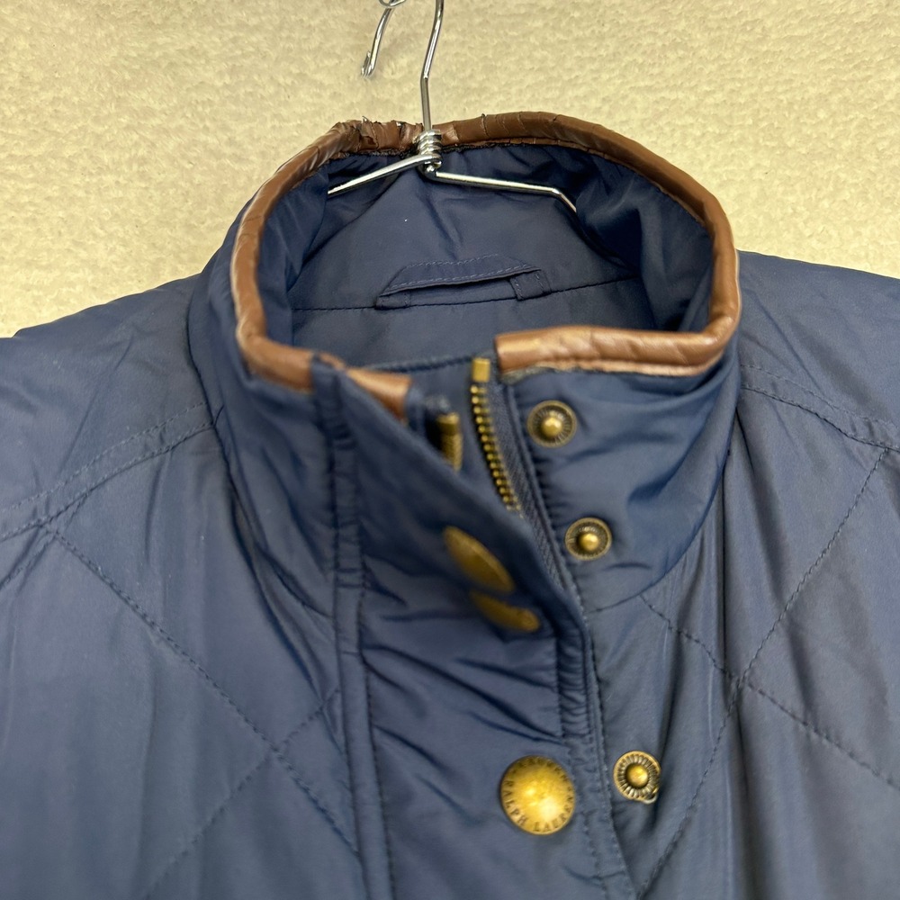 Lauren Ralph Lauren Quilted Vest Blue Snap Zip Women's XL - Picture 3 of 12